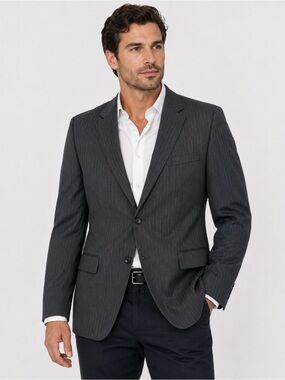 Ralph Lauren Lord & Taylor suit blazer sport coat wool silk blend pin striped